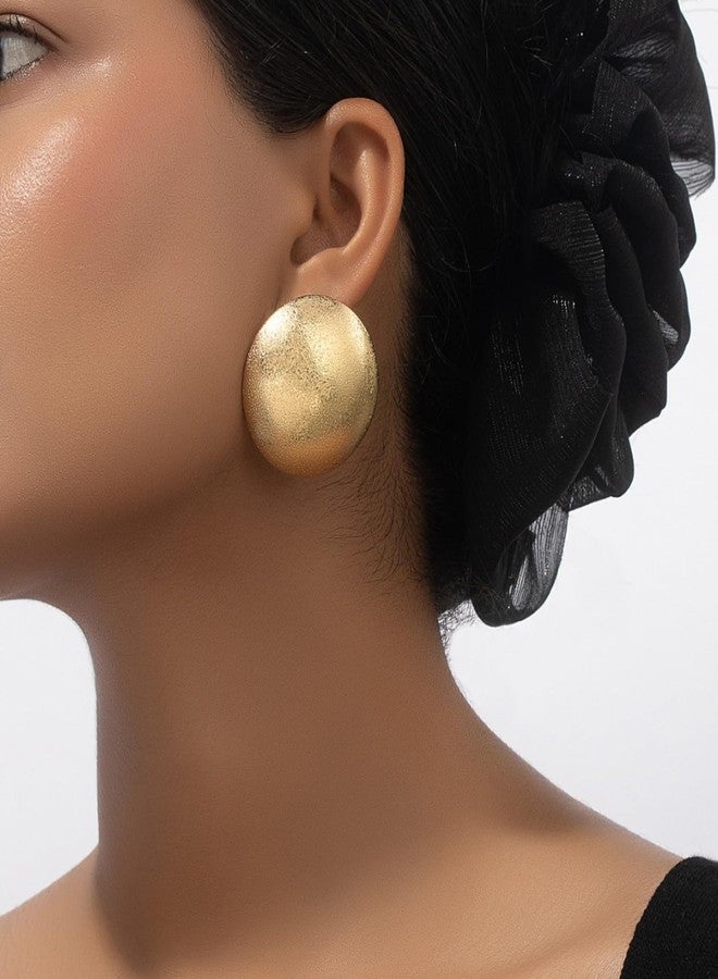Frodete Chunky Gold Ball Earrings Large Trendy Statement Thick Dangle Oversized Modern Elegant Versatile Bold Ball Dainty Everyday Party Earring for Women - Image 2