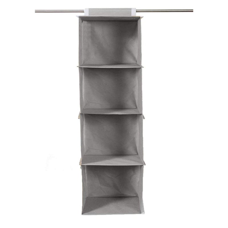 Kuber Industries 4 Shelf Closet Hanging Organizer 4 Tier Closet Wardrobe Organizer GreyPack of 2KULUG15321 - Image 5
