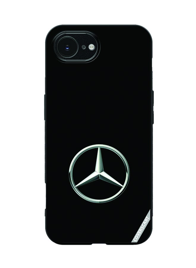 غطاء حماية لهاتف آبل آيفون 16e بتصميم مرسيدس أسود