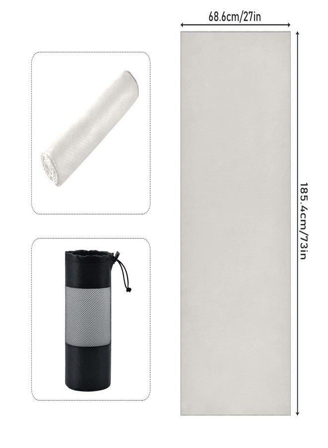 YETTASBIN Cream Yoga Mat Towel, Non Slip Sweat Absorbent Hot Yoga Towel Portable Lightweight Travel Workout Towel with Storage Bag for Home Yoga, Pilates, Fitness 73x 27 Inch - Image 3