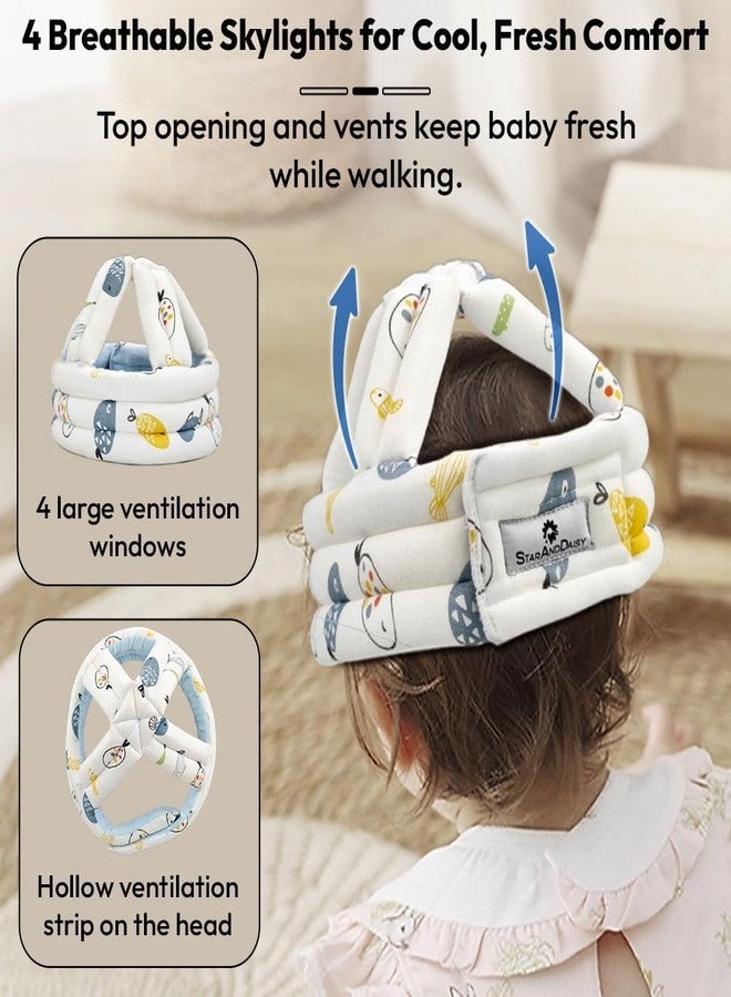 StarAndDaisy Baby Head Protector Cushion Plush Soft Toy Early Learning Toy Fall Protection Helmet Baby Head Protector Child Adjustable Strap -Fish Print - Image 4