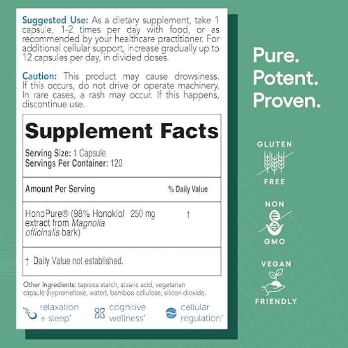 EcoNugenics – HonoPure – 120 Capsules | Professionally Formulated with 98% Pure Honokiol | Supports Cellular, Neurological & Cognitive Health | Safe, Effective & Highly Regarded Antioxidant - Image 4