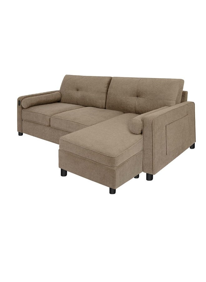 DANUBE HOME Vermax Fabric Corner Sofa Comfortable, Stylish & Durable Corner Couch for Living Room, Modern Sofas for Home, Sectional Sofas for Ultimate Comfort and Durable Relaxation - Brown  - Image 3
