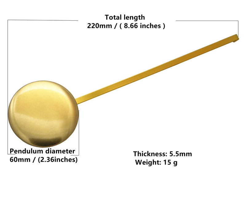Tikround Original Youngtown 12888 Pendulum Clock Movement With 3 Sets Of Hands 23 Mm (9/10 Inches) Shaft Length 15.4 Mm (3/5 Inch) Thread Length. - Image 3