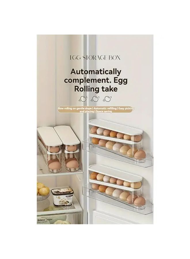 Stackable Plastic Egg Storage Box With Sliding Lid For Refrigerator Countertop 1pc - Image 4
