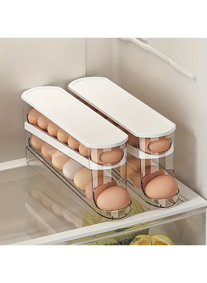 Stackable Plastic Egg Storage Box With Sliding Lid For Refrigerator Countertop 1pc - Image 1
