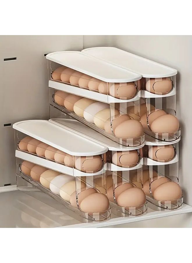 Stackable Plastic Egg Storage Box With Sliding Lid For Refrigerator Countertop 1pc - Image 3