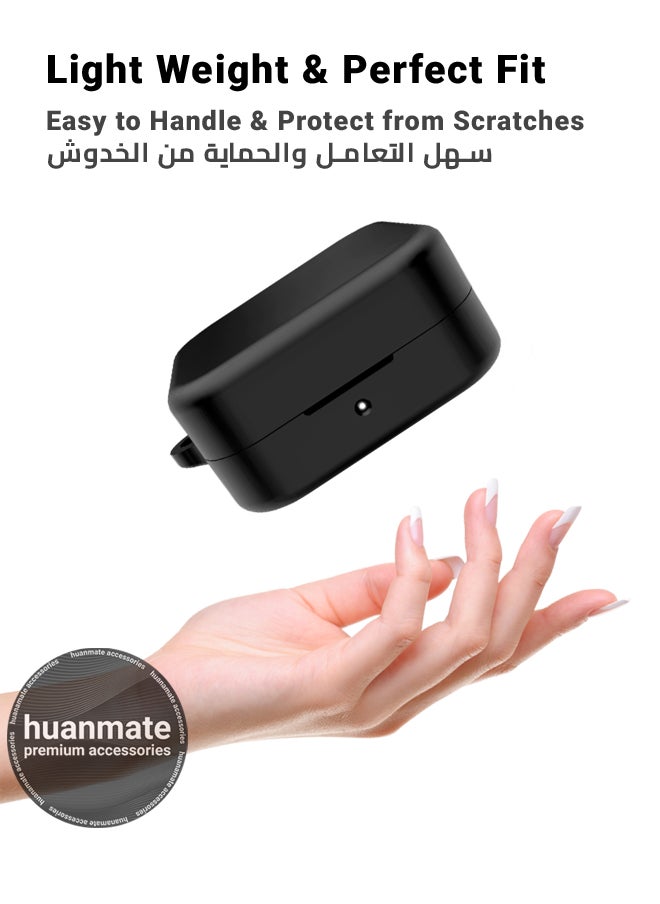 huanmate - Nothing cmf Buds B168 Silicone Case Cover - Black - Made with Soft Silicone, Lightweight & Durable - Stylish Design, Accurate Cut-outs, Easy Installation & Removal - Image 1