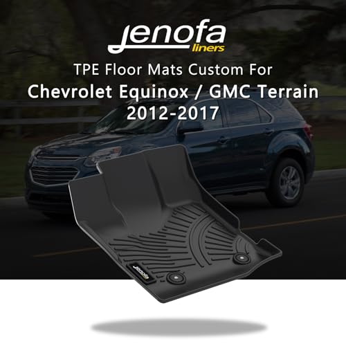 Jenofa-Car Floor Mats for Chevy Equinox 2012-2017 for GMC Terrain 2012-2017 All Weather Floor Mats Cargo Mat Full Set Car Mat for Equinox Set Floor Liners Accessories Black - Image 3