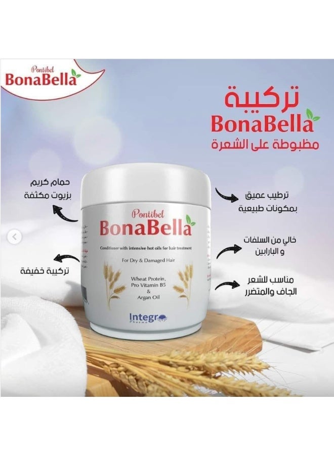 Bonabella Nourishing Hair Conditioner (250ml) - For Dry, Weak & Damaged Hair (Wheat Protein & Argan Oil) - Image 3