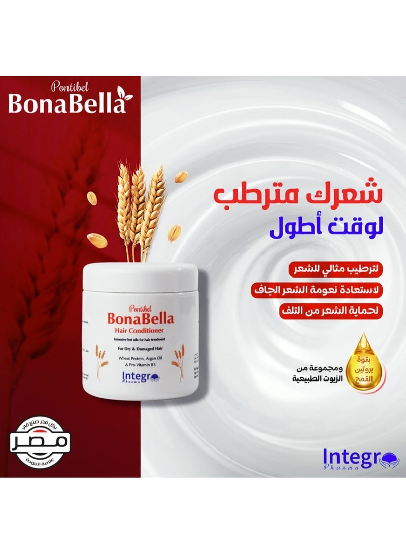 Bonabella Nourishing Hair Conditioner (250ml) - For Dry, Weak & Damaged Hair (Wheat Protein & Argan Oil) - Image 5