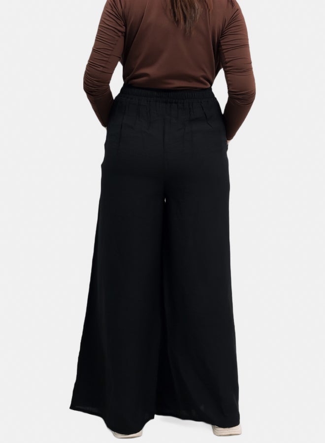 Wide leg galaxy oversized pants- color black - Image 3