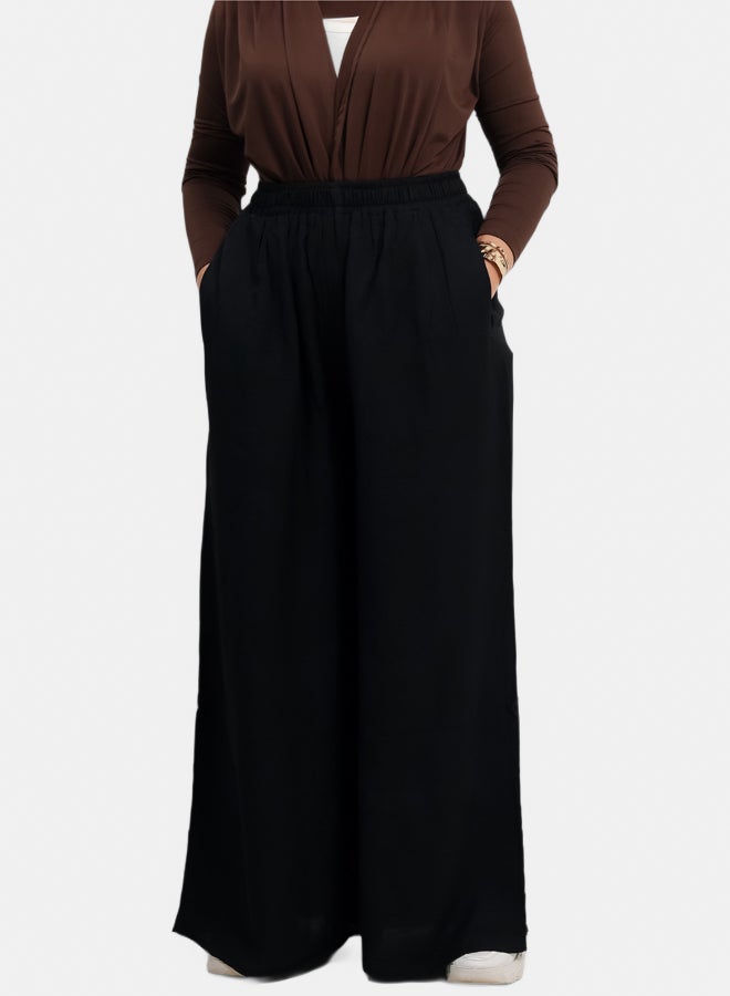 Wide leg galaxy oversized pants- color black - Image 1