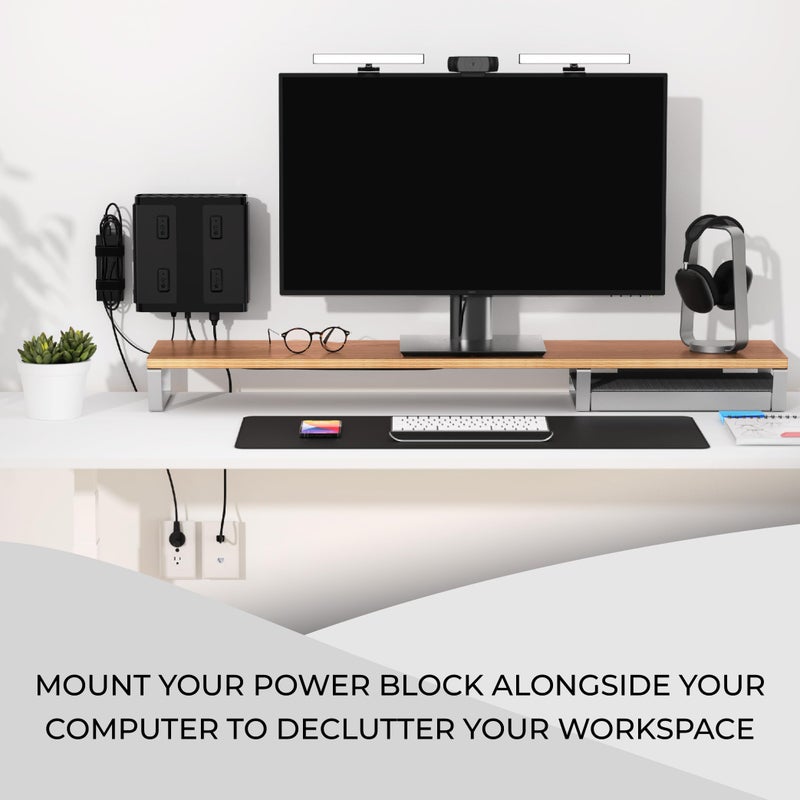 HumanCentric Universal Small Mounting Bracket Compatible with Small Devices, Modems, Power Blocks, Mount on The Wall or Under Your Desk, Vertically or Horizontally - Image 4