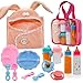 Linkyloop Baby Doll Accessories Magic Bottle Set 13 Pieces Doll Feeding Pretend Playset with Disappearing Milk Juice Bottles Pacifiers Bowl and Bath Towel Doll Bottle Toys set Gift for Kids Girls Ages 3 - Image 2