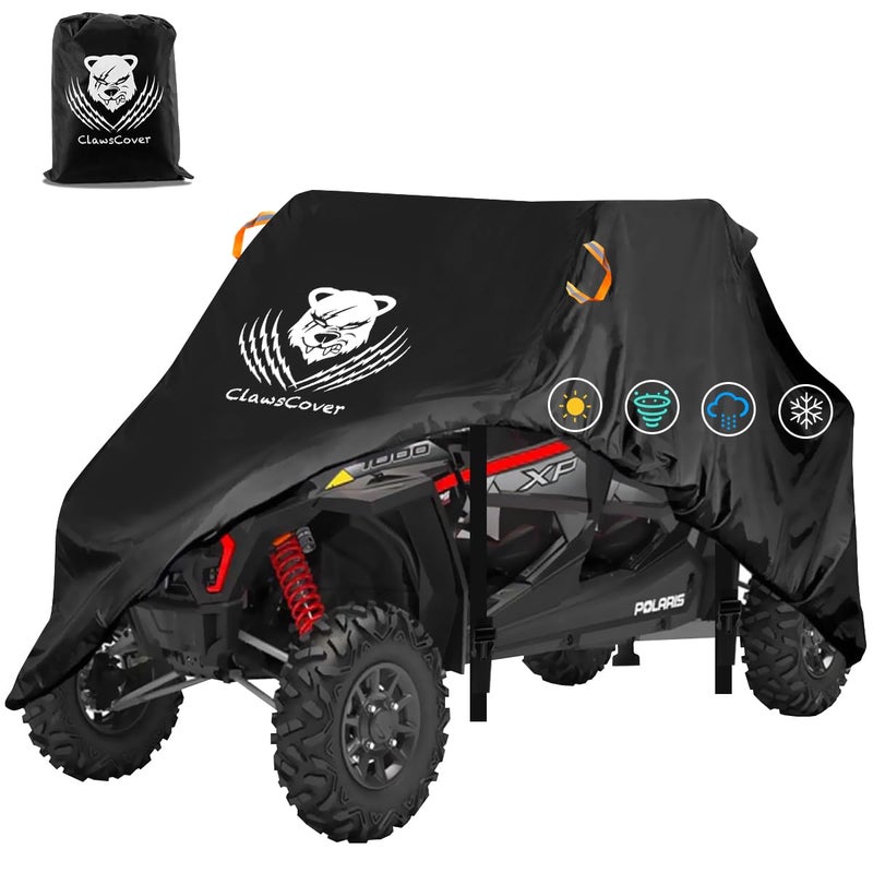 ClawsCover 4-6 Seater UTV Covers Waterproof Outdoor,Heavy Duty Fadeless Polyester Cloth,Windproof All Weather Side by Side Covers Accessories Fit for Polaris RZR Can-Am Kawasaki Honda Mahindra,159Lx66Wx76H Inch - Image 1