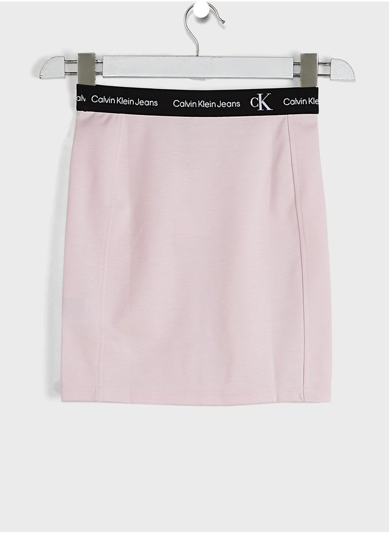Calvin Klein Jeans - Kids Logo Tape Milano Jersey Skirt - Image 1