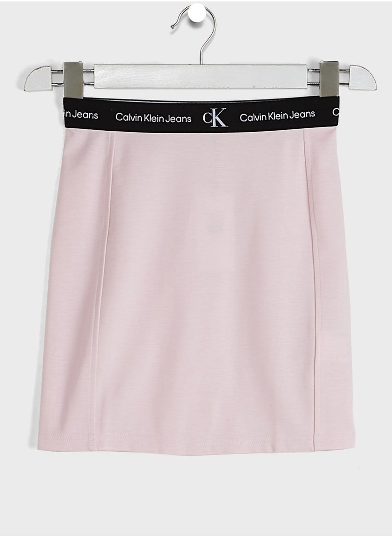 Calvin Klein Jeans - Kids Logo Tape Milano Jersey Skirt - Image 1