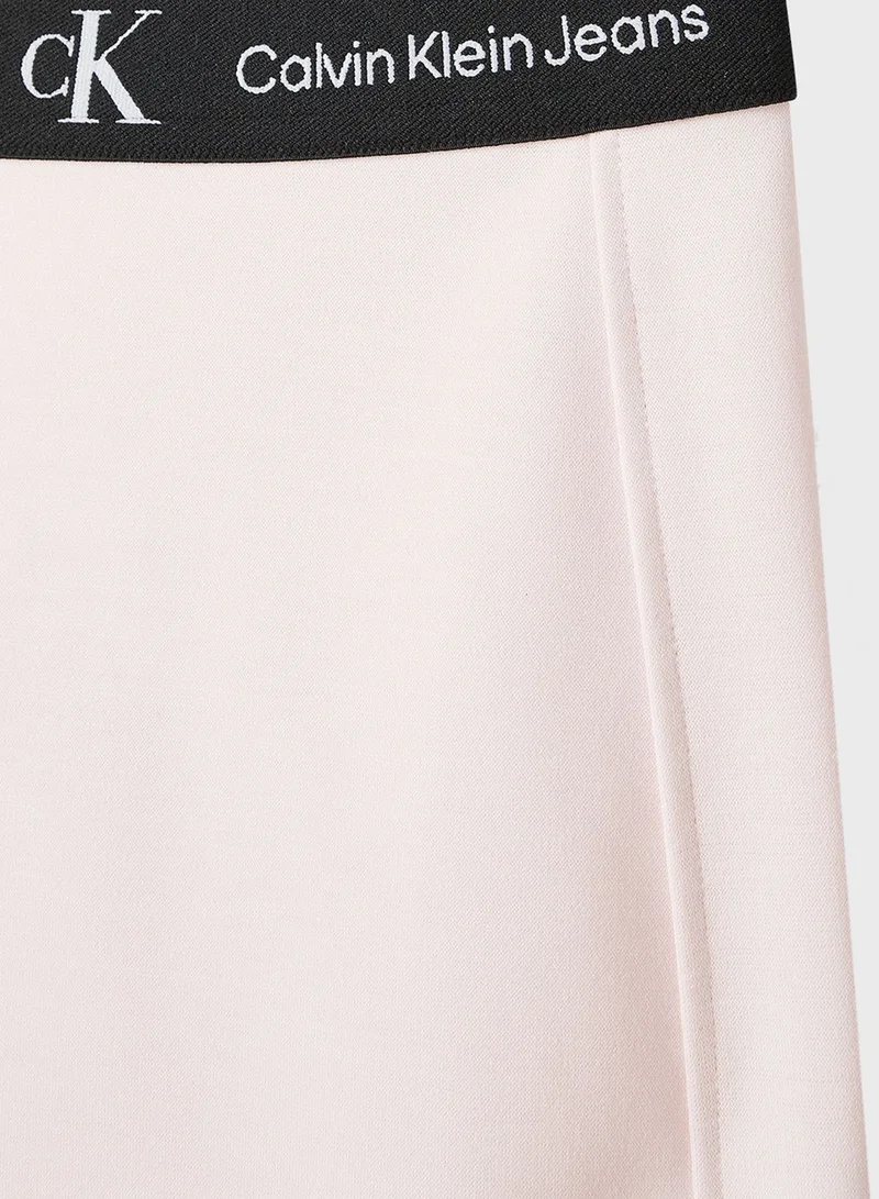 Calvin Klein Jeans Kids Logo Tape Milano Jersey Skirt