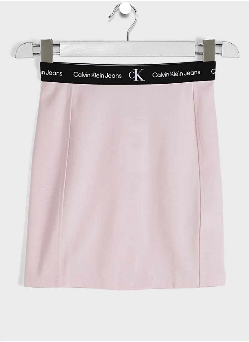 Calvin Klein Jeans Kids Logo Tape Milano Jersey Skirt