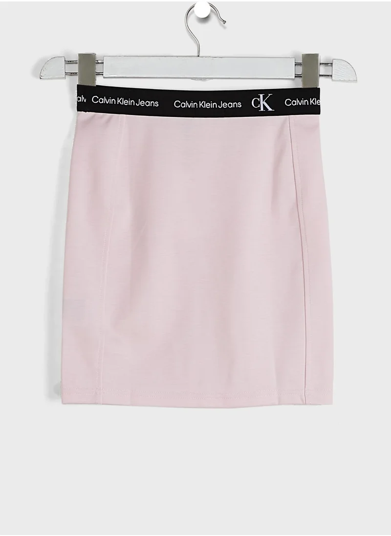 Calvin Klein Jeans Kids Logo Tape Milano Jersey Skirt