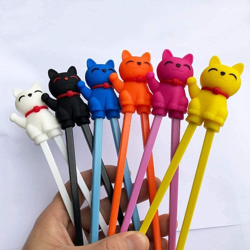 Carykon Cute Tableware Learning Training Helper Chopsticks for Kid Beginner Adult (3pcs, Lucky cat) - Image 4