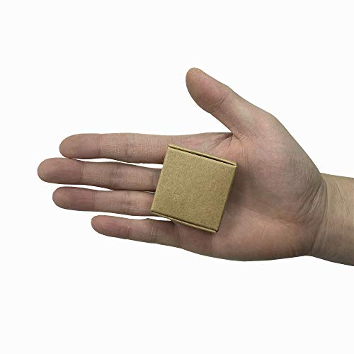 PABCK 1.45x1.45x0.78 inch Mini Brown Aircraft Cardboard Jewellery Boxes Square Gift Wrapping Kraft Paper Soap Box Pack Craftwork Gift Fastener Ear Rings Small Jewellery Favor Treat Box (20) - Image 2