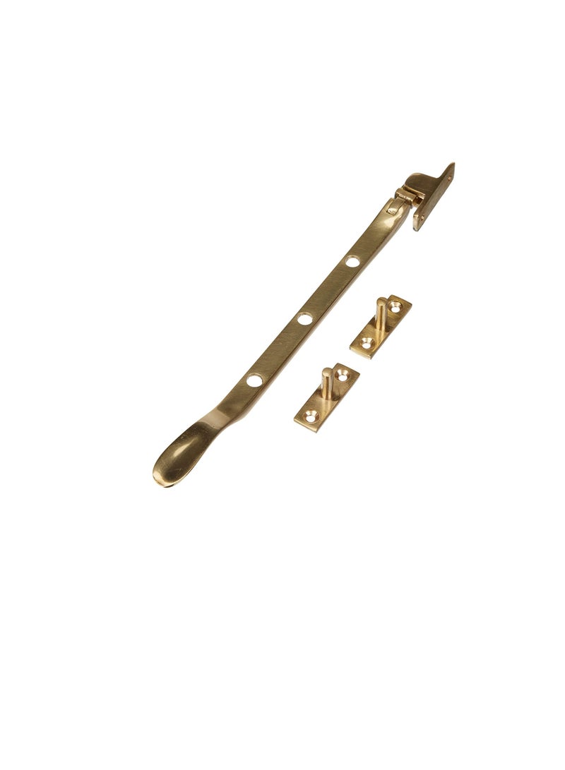 Victorian Window Casement Stays Polished Brass, 200mm (8 inch) - Image 1