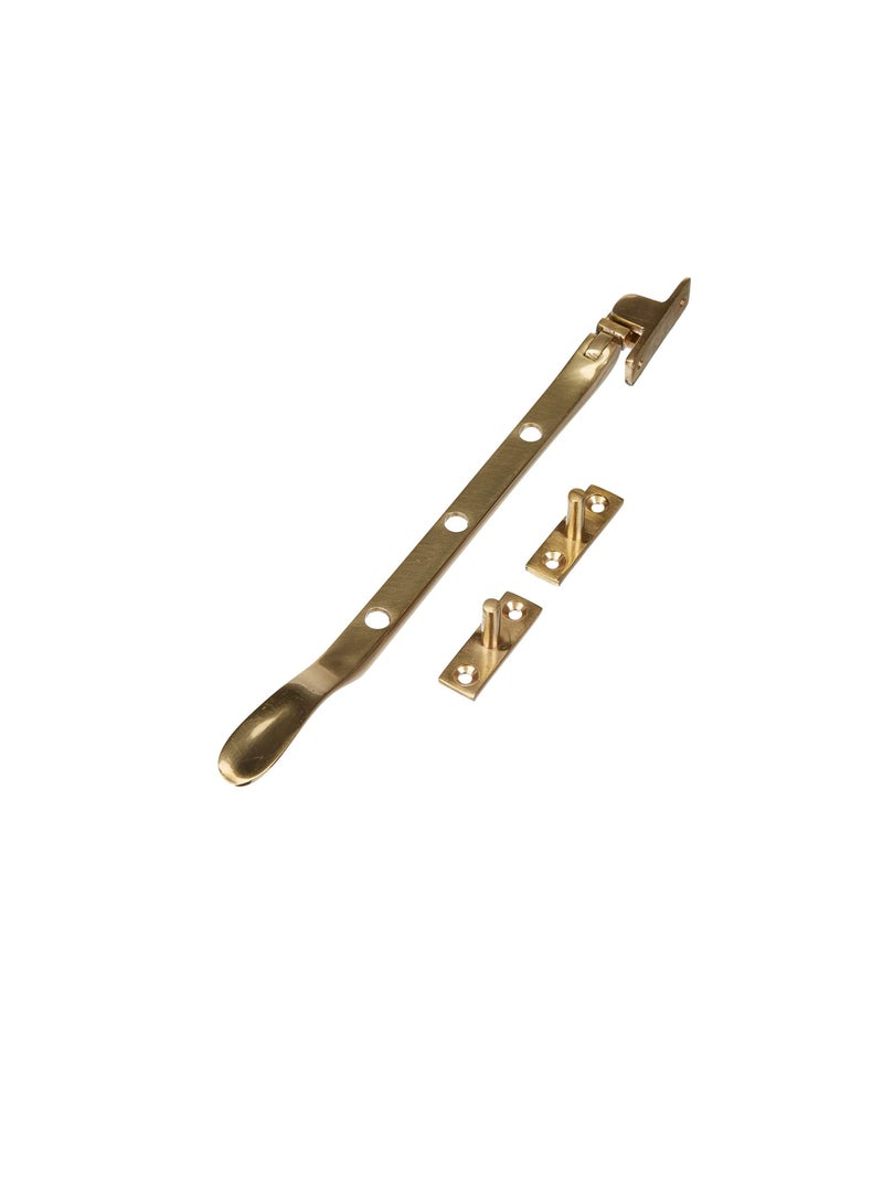 Victorian Window Casement Stays Polished Brass, 200mm (8 inch) - Image 2