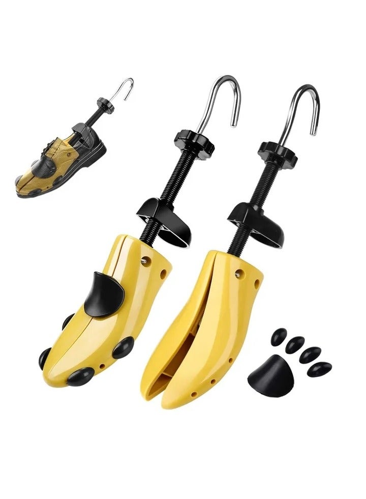 Shoe Stretcher Shoe Trees Professional Shoe Stretcher Tough Plastic Shoe Tree Adjustable Length & Width Durable Shoe Shaper for Men Women kids Yellow L-Size - Image 1
