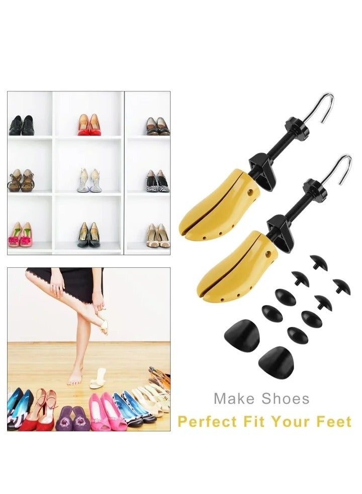 Shoe Stretcher Shoe Trees Professional Shoe Stretcher Tough Plastic Shoe Tree Adjustable Length & Width Durable Shoe Shaper for Men Women kids Yellow L-Size - Image 3