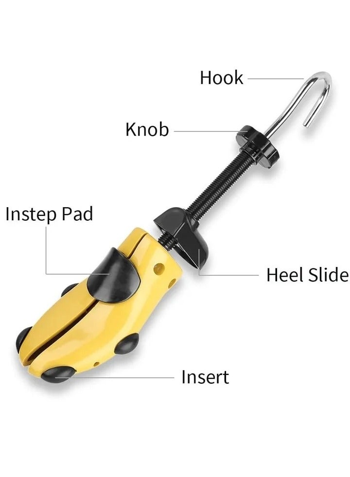 Shoe Stretcher Shoe Trees Professional Shoe Stretcher Tough Plastic Shoe Tree Adjustable Length & Width Durable Shoe Shaper for Men Women kids Yellow L-Size - Image 4