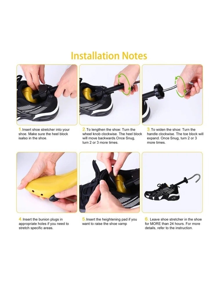 Shoe Stretcher Shoe Trees Professional Shoe Stretcher Tough Plastic Shoe Tree Adjustable Length & Width Durable Shoe Shaper for Men Women kids Yellow L-Size - Image 5