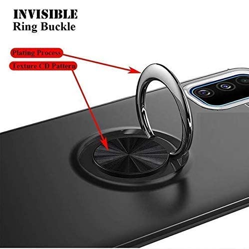 Spazy Case® Realme 8i / Narzo 50 Back Cover | Sleek Rubberized Case with Chrome Plating | Ring Stand Back Cover | Designed for Realme Narzo 50 / Realme 8i - Black - Image 4
