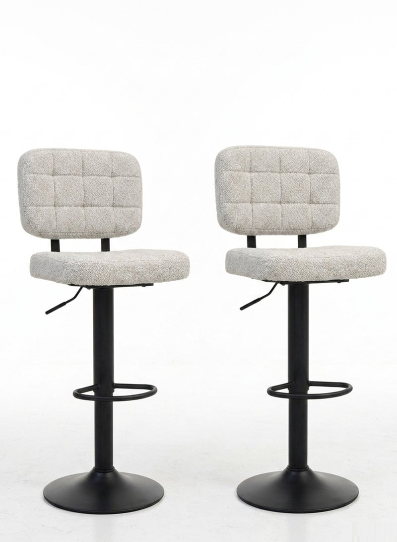 TarafCom Luxury modern "Buckle" bar stool set with adjustable swivel base - Image 1