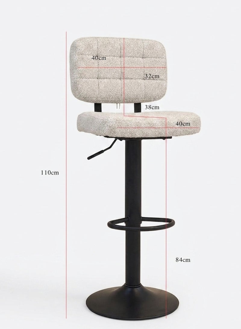 TarafCom Luxury modern "Buckle" bar stool set with adjustable swivel base - Image 4