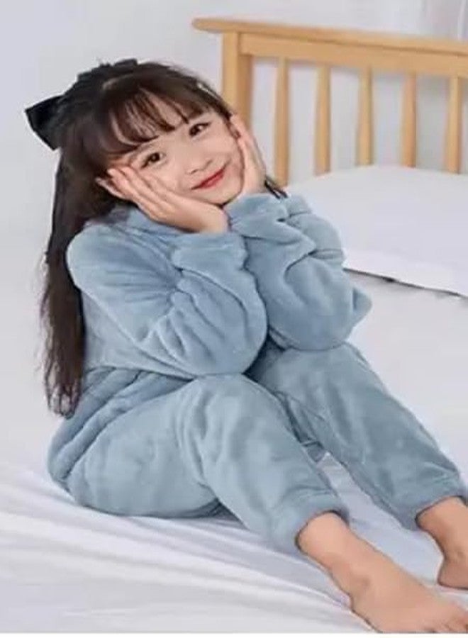 SHAPERX Kids Boys & Girls Fleece Casual Track Suit Stylish & Regular Fit Joggers Tracksuit Combo Clothing Set for Winter Wear Pack of 1 (Sky Blue, 4-5 Year) - Image 4