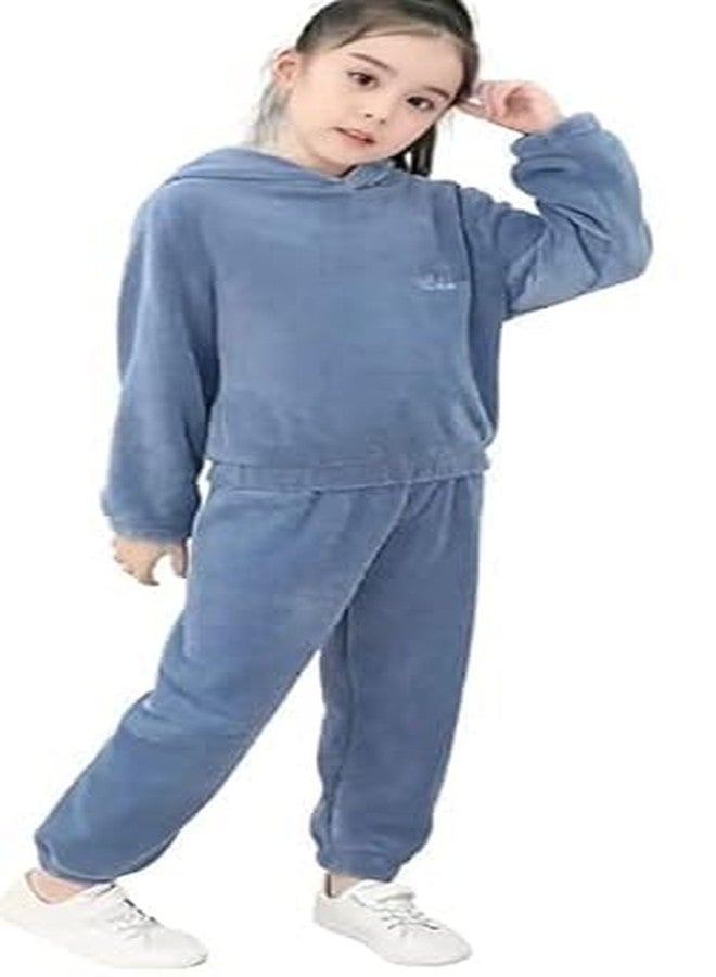 SHAPERX Kids Boys & Girls Fleece Casual Track Suit Stylish & Regular Fit Joggers Tracksuit Combo Clothing Set for Winter Wear Pack of 1 (Sky Blue, 4-5 Year) - Image 1