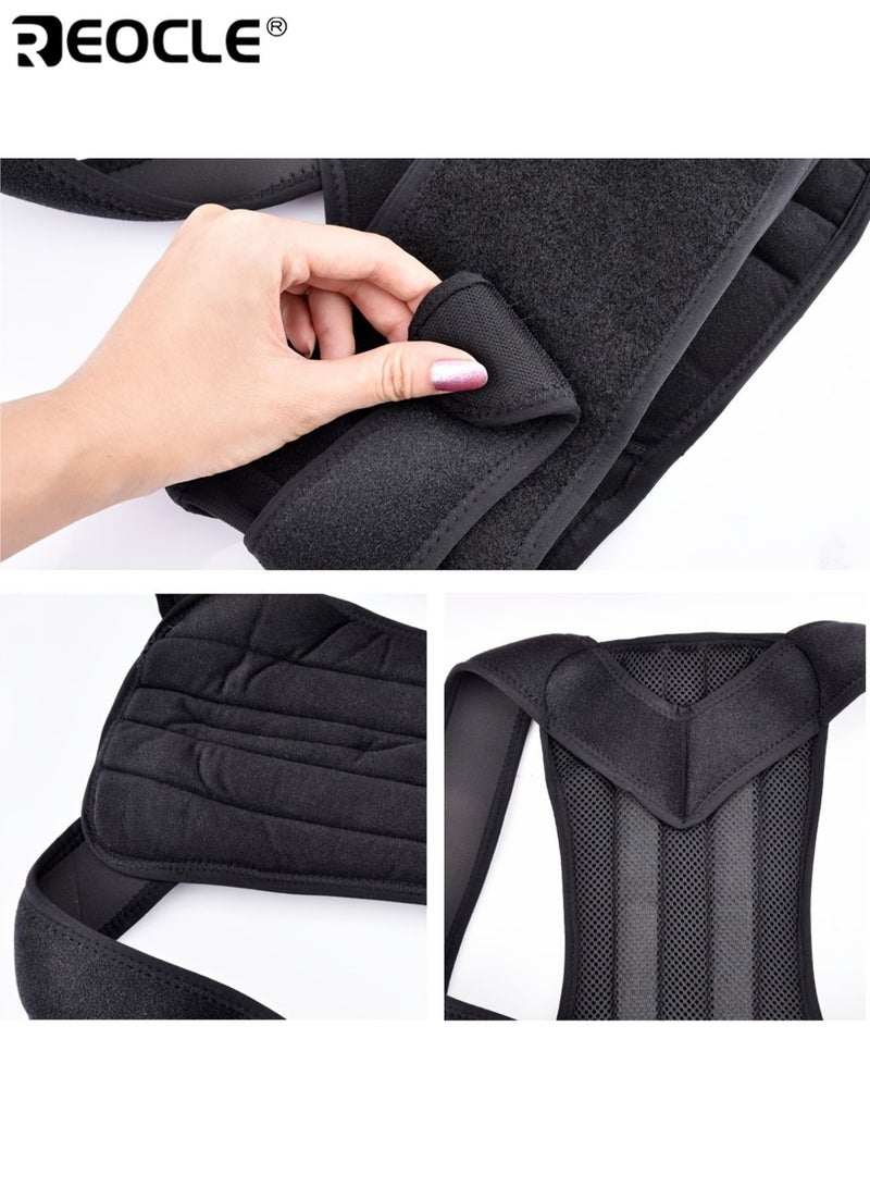 REOCLE Men’s Adjustable Back Brace Invisible Back Support Belt Posture Corrector with Shoulder Straps Durable Spandex Material Comfortable and Breathable Design for Daily Wear - Image 5