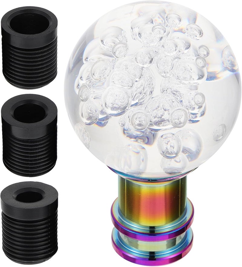 Ciieeo Car Acrylic Gear Shift Knob Round Manual Gear Head with 3pcs M8 M10 Large Adapter Set for Vehicle Interior Accessories - Image 1