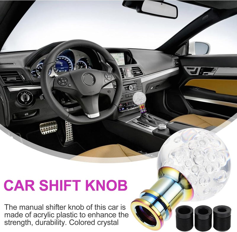 Ciieeo Car Acrylic Gear Shift Knob Round Manual Gear Head with 3pcs M8 M10 Large Adapter Set for Vehicle Interior Accessories - Image 5