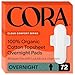 Cora 100 Organic Cotton Topsheet Pads 72 Overnight Pads - Image 1