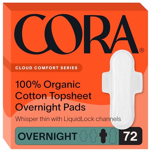 Cora 100 Organic Cotton Topsheet Pads 72 Overnight Pads - Image 2