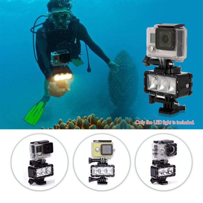 Shoot Rechargeable Fill Light 300 Lumens 3 Lighting Modes Waterproof Diving Light - 30 Meters Water Resistance Built-in 1200mAh Lithium Battery for Underwater Photography Mounting on Selfie Stick Hand Grip - Image 5