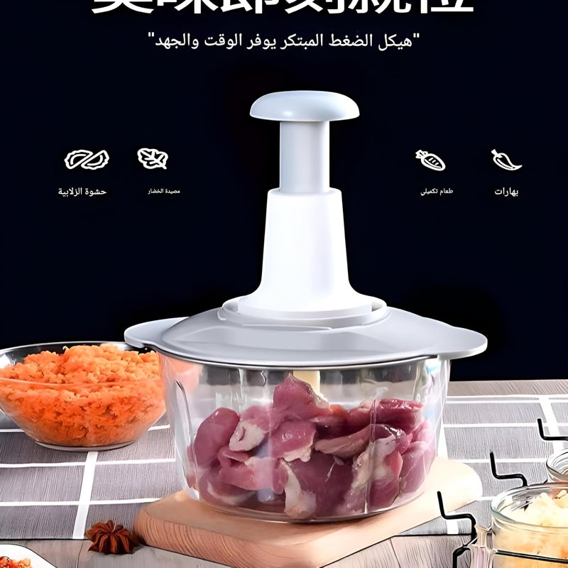 Hand Press - Manual 2 Liter White Fabric Blender For Preparing Food Effortlessly And Fast - Image 4