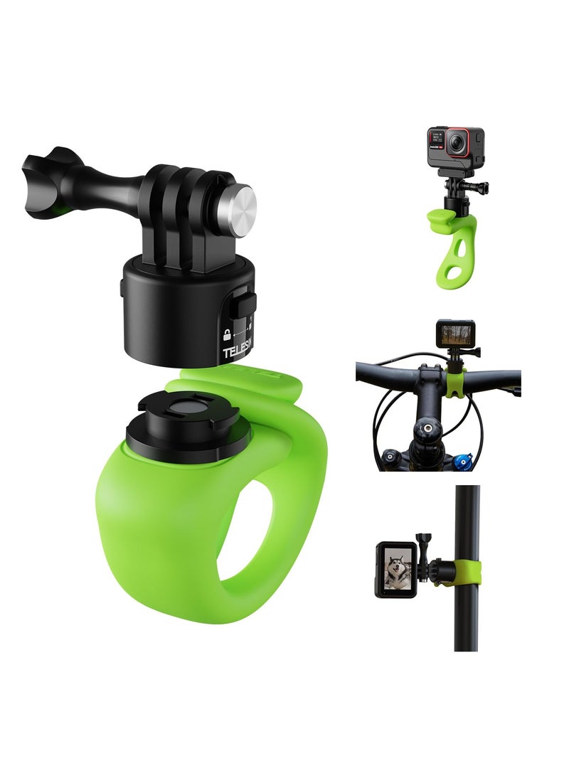 حزام تثبيت كاميرا مرن بزاوية 360° للدراجة/الدراجة النارية، سريع الإطلاق متوافق مع GoPro 12/11/10/9/8/7، Insta360 X3/X4، DJI Action 4، Pocket 3 - Image 1