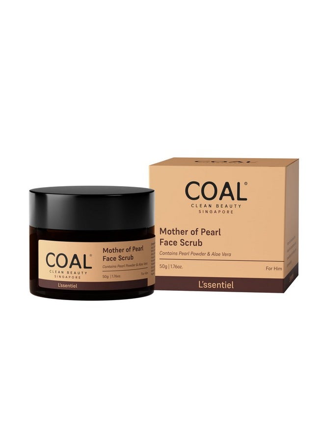 COAL CLEAN BEAUTY Mother Of Pearl Face Scrub With Pearl Powder & Aloe Vera | Exfoliates, Removes Dead Skin & Renews | Men | All Skin Types | 50G  - Image 2