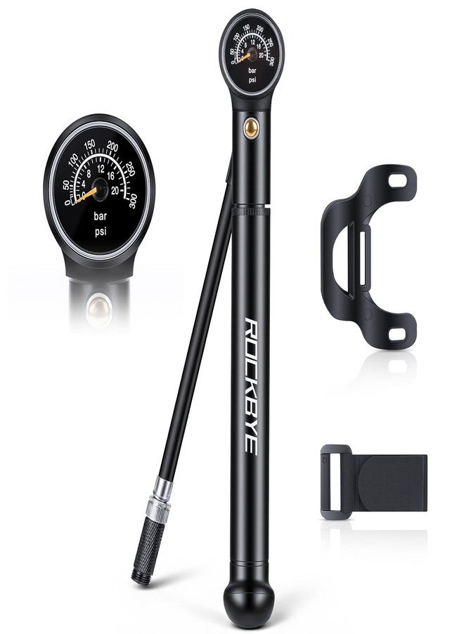 POWVINE Shock Pump for Bike, Portable Mini Pump with 300PSI,Fork/Shock Pump - Image 1