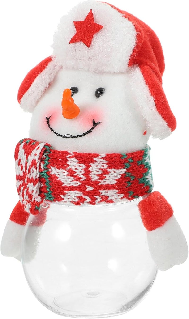 Uonlytech Christmas Candy Jar Snowman Cartoon Shape Candy Container with Lid Festive Xmas Canister for Holiday Party Decor - Image 1
