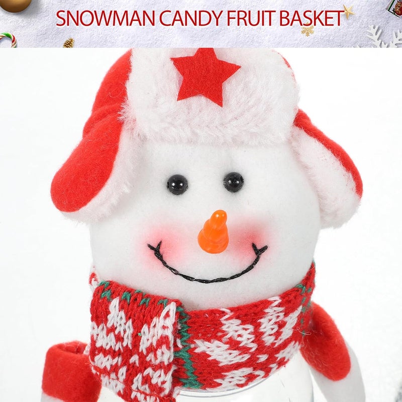 Uonlytech Christmas Candy Jar Snowman Cartoon Shape Candy Container with Lid Festive Xmas Canister for Holiday Party Decor - Image 3
